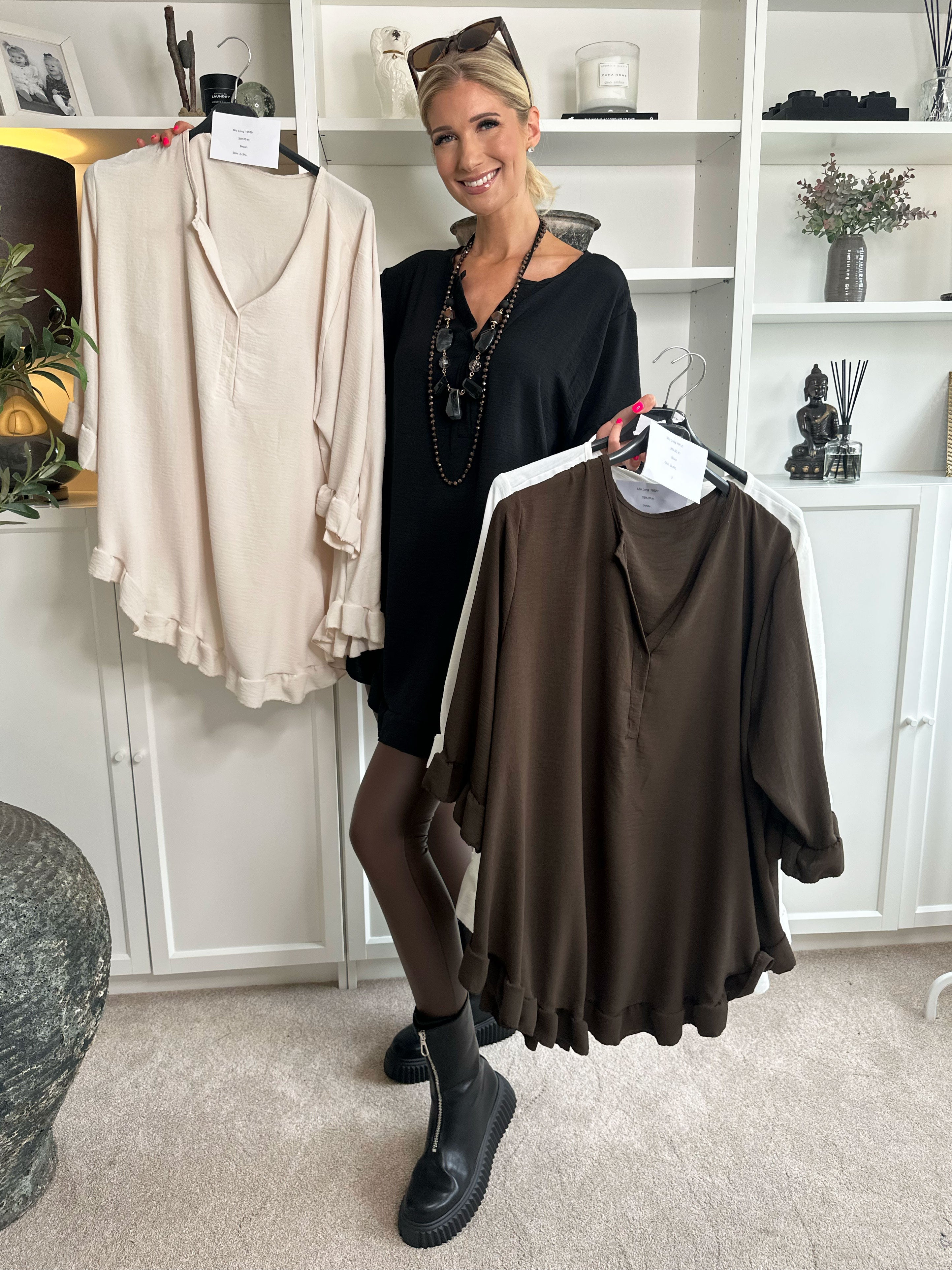 Mio Long - Söt tunika med volangkanter